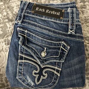 Rock Revival Christina Skinny Jeans Distressed Women’s Size 28